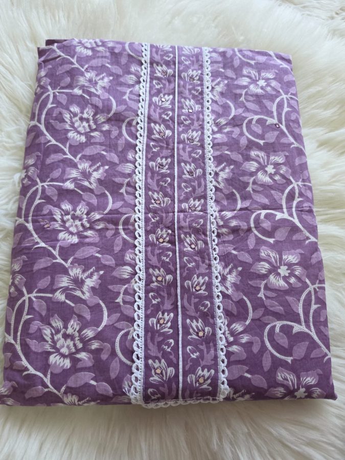 Lavender Block-Print Suit