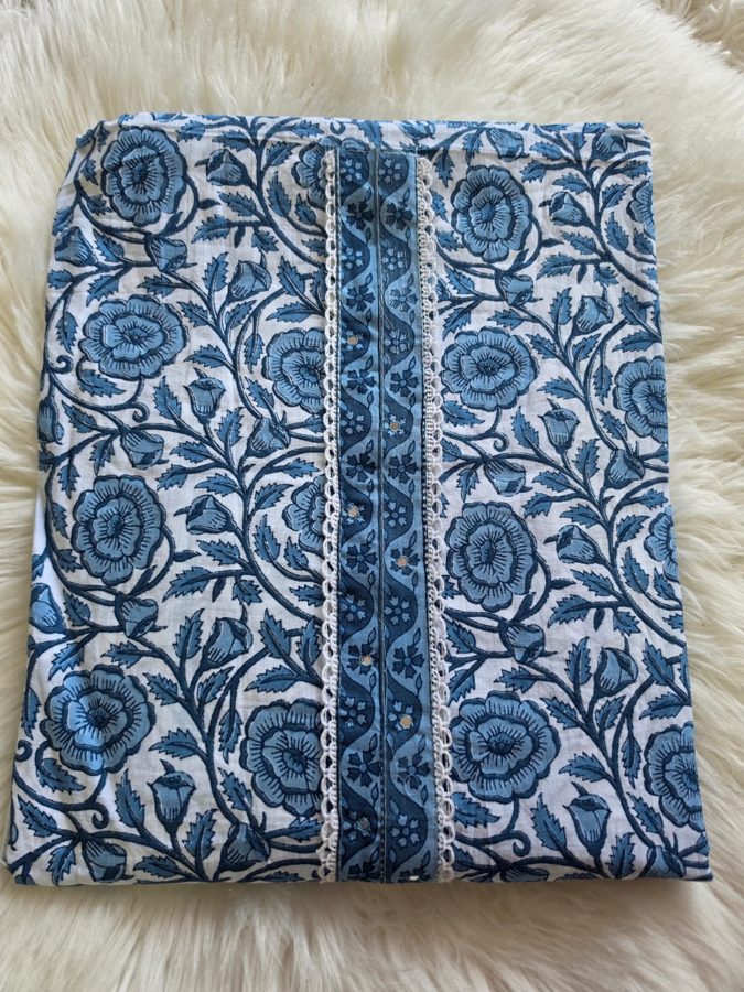 Blue Block-Print Suit