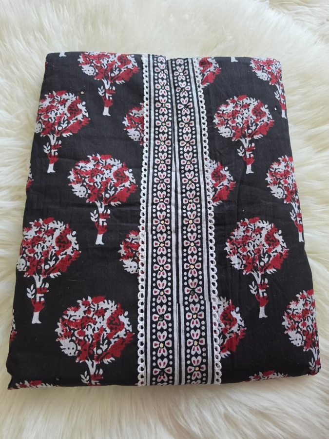 Black & Red Floral Suit